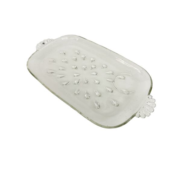 vintage Hazel-Atlas Informal Snack clear teardrop Plate glassware serving dish - Picture 6 of 8